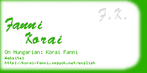 fanni korai business card